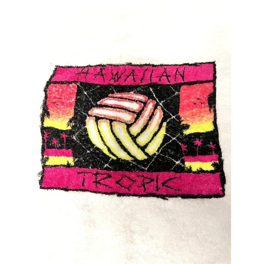 VTG RARE HAWAIIAN TROPIC Beach Lounge Chair Cover Chaise Towel Volleyball Cotton